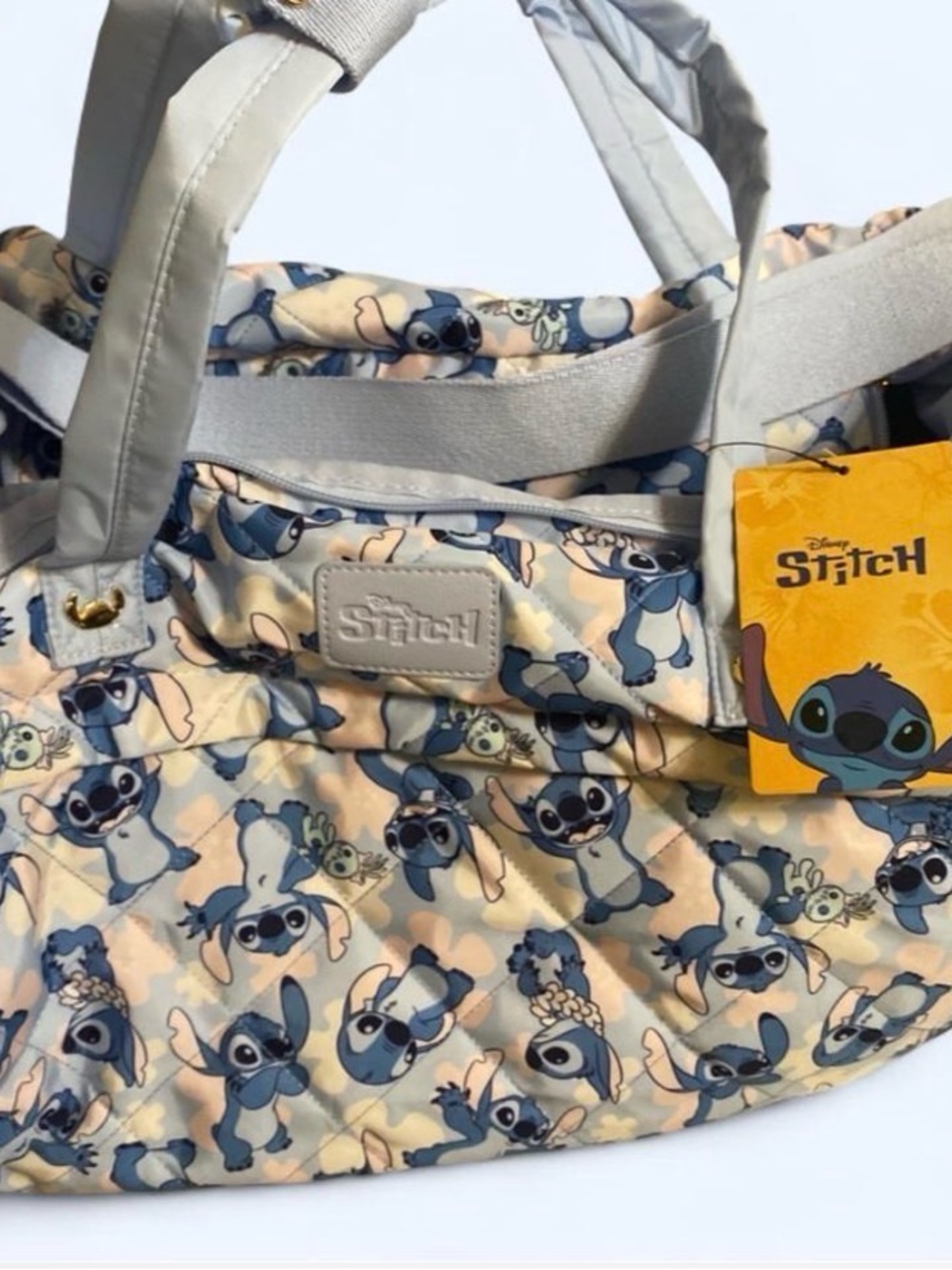 Disney Stitch Printed Blue & Cream Travel Tote